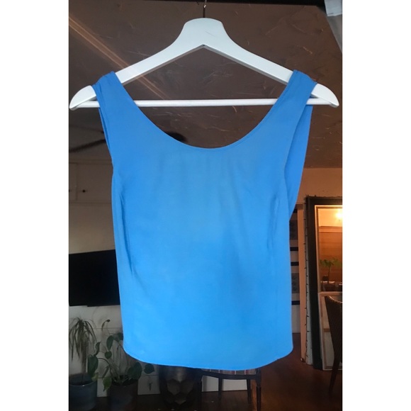 Lush Baby Blue Crop Top, With a Criss Cross Back, Size Medium - Picture 5 of 17